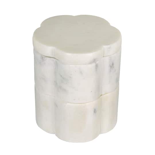 Hello Honey® Elegant White Marble Pinch Pot with Lid